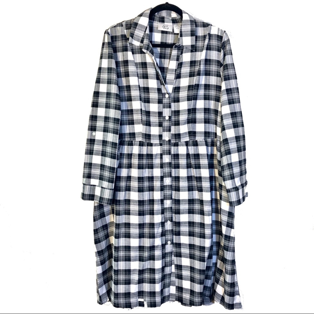 Black & White Plaid Flannel Dress—Size 2XL—BNWOT